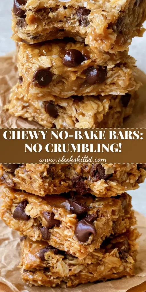 No Bake Granola Bars: The Ultimate Chewy, 5-Ingredient Meal Prep Snack 4 A neat stack of three thick No Bake Granola Bars on brown parchment paper with mini chocolate chips and flaky sea salt.