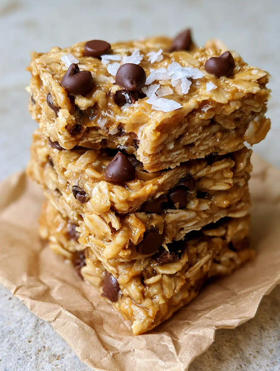 No Bake Granola Bars: The Ultimate Chewy, 5-Ingredient Meal Prep Snack 3 Extreme detail of the oat texture and glossy peanut butter binder in No Bake Granola Bars.