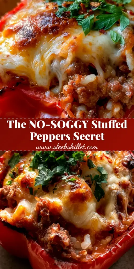 Ground Beef Stuffed Peppers Recipe: The Ultimate Guide to Perfect Charred Edges and Melty Cheese 4 A close-up of a single roasted red bell pepper stuffed with ground beef and rice, topped with bubbling toasted mozzarella and cheddar cheese. (ground beef stuffed peppers recipe)