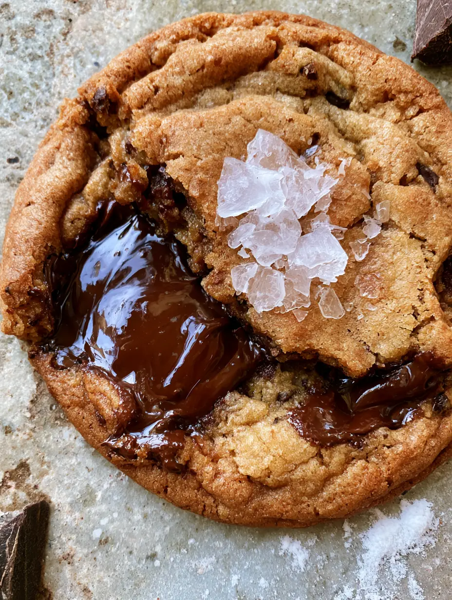 Brown Sugar Chocolate Chip Cookies with Gooey Centers and Rippled Edges 4 A close-up shot of a broken hero brown sugar chocolate chip cookie showing a bendable, gooey center.