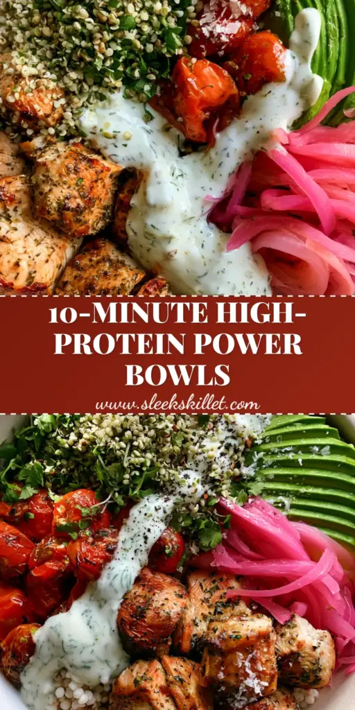 Healthy Bowl Recipes: The Ultimate Lemon-Herb Chicken and Quinoa Power Bowl 4 A gourmet high-protein power bowl with seared lemon-herb chicken, fluffy quinoa, and blistered tomatoes. (Healthy bowl recipes)