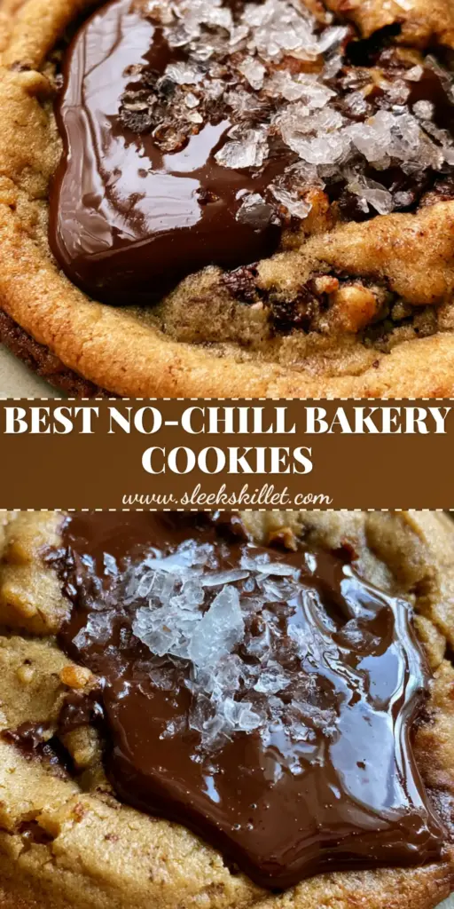 A stack of Salted Butter Chocolate Chip Cookies featuring melted dark chocolate puddles and a heavy garnish of flaky Maldon sea salt.