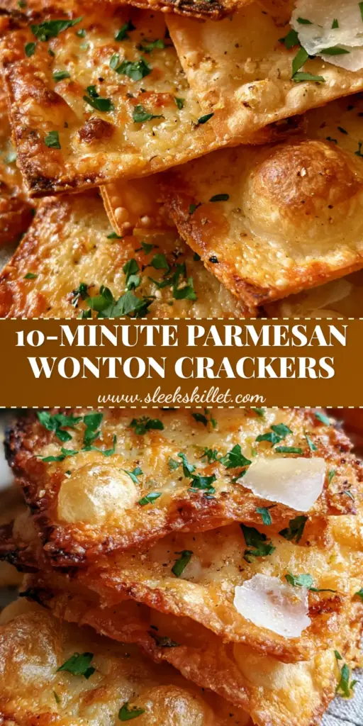 Parmesan Wonton Crackers: The Ultimate Crispy, Garlic-Herb Snack Recipe 3 A stack of golden-brown bubbled parmesan wonton crackers with charred edges and fresh parsley garnish on a linen napkin. (parmesan wonton crackers)
