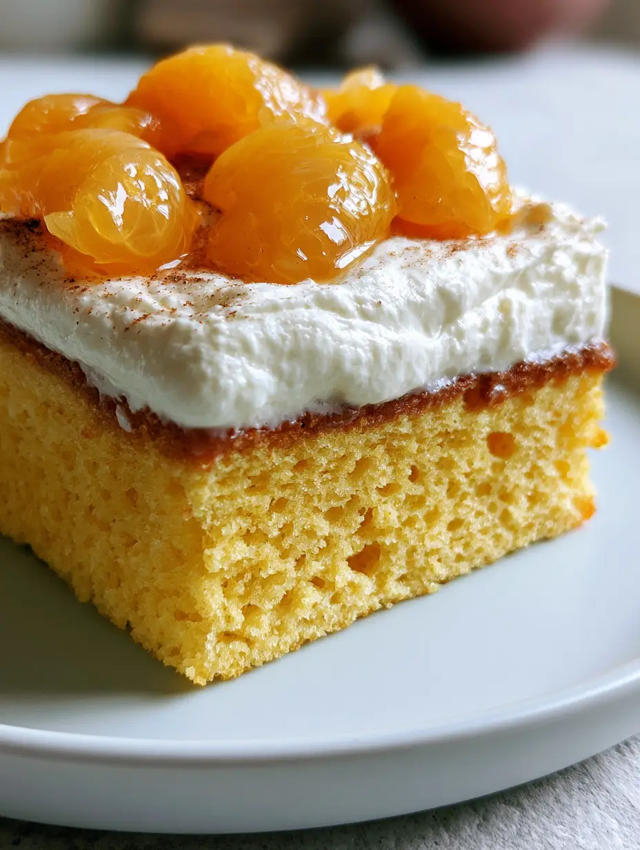 Fantakuchen: The Authentic German Orange Soda Cake Recipe 3 Extreme macro close-up of German Fantakuchen showing porous sponge and glossy cream. (Fantakuchen)