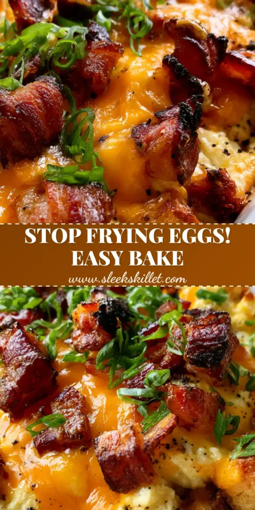 Bacon Egg and Cheese Breakfast Casserole with Toasted Sourdough 3 A premium bacon egg and cheese breakfast casserole in a white dish featuring melted bubbling cheddar, charred applewood bacon bits, and fresh scallions.