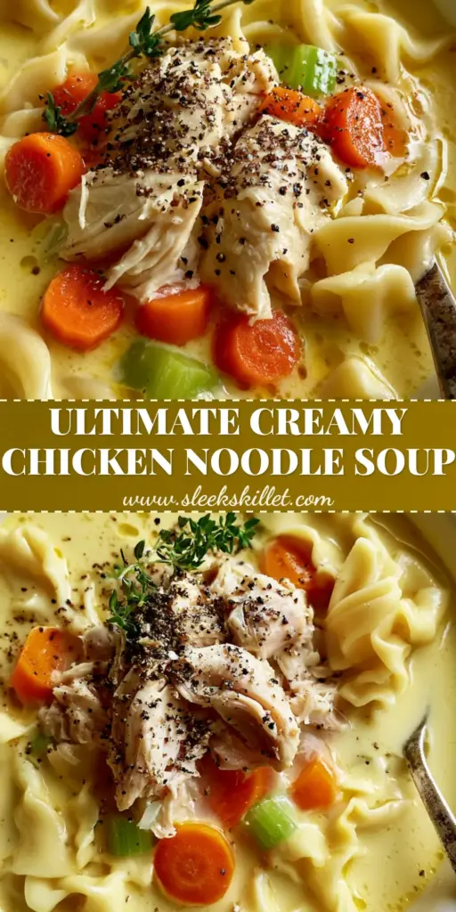 A rustic white bowl of Paula Deen chicken noodle soup with thick golden broth, wavy noodles, and hand-shredded chicken.
