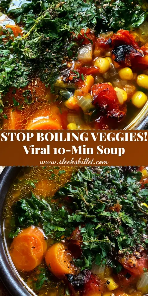 Easy Vegetable Soup with Golden Broth and Fire-Roasted Tomatoes 3 A steaming bowl of easy vegetable soup with golden broth, kale, and fire-roasted tomatoes next to sourdough bread.